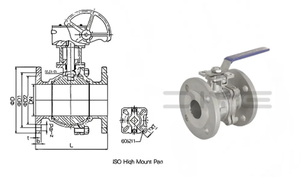 2PC Flange Ball Valve DIN